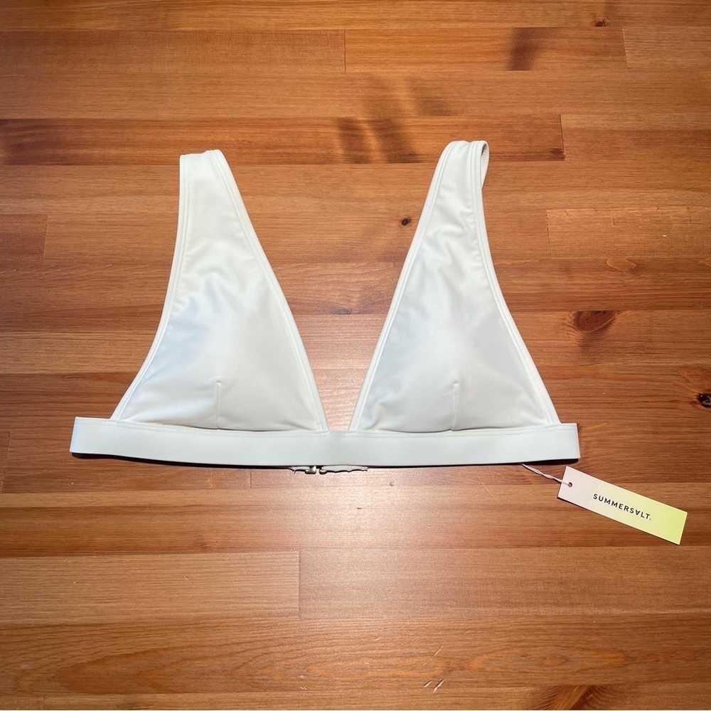 Summersalt Women's 8/10 Plunge Top Bikini High Waisted Bottom Swimwear Set White - Picture 3 of 16